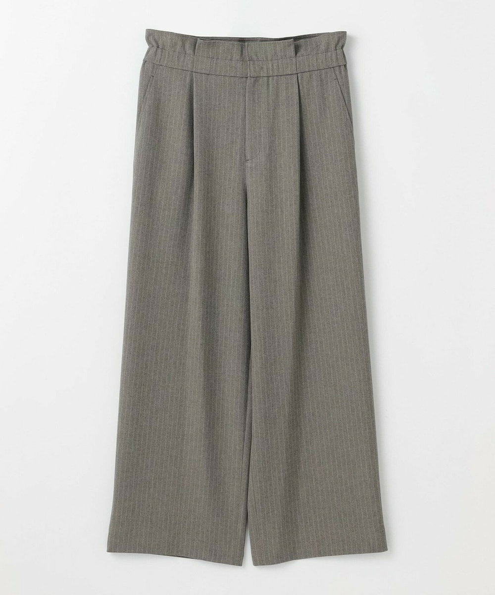 feerique feerique ウールライクストライプワイドパンツ ブラウン