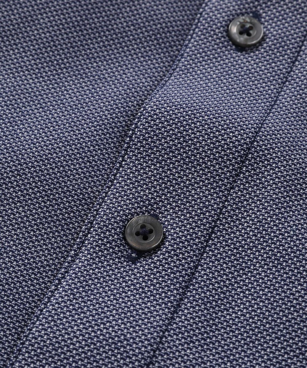 MEN'S BIGI 【ACTIVE TAILOR】コーコランコットン鹿の子ドレスシャツ ネイビー