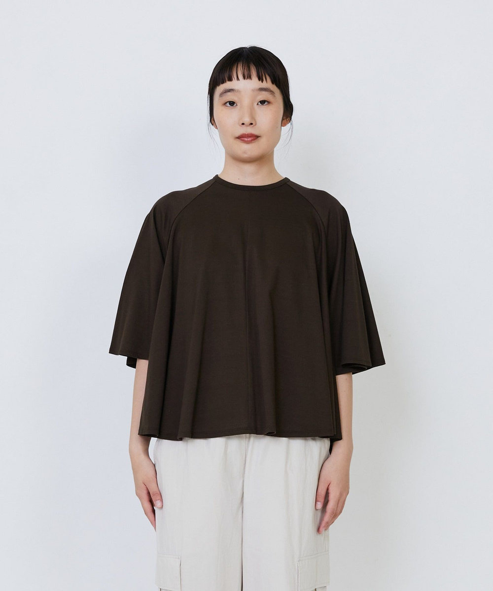 LOISIR オーガニックコットン天竺Aラインプルオーバー ブラウン