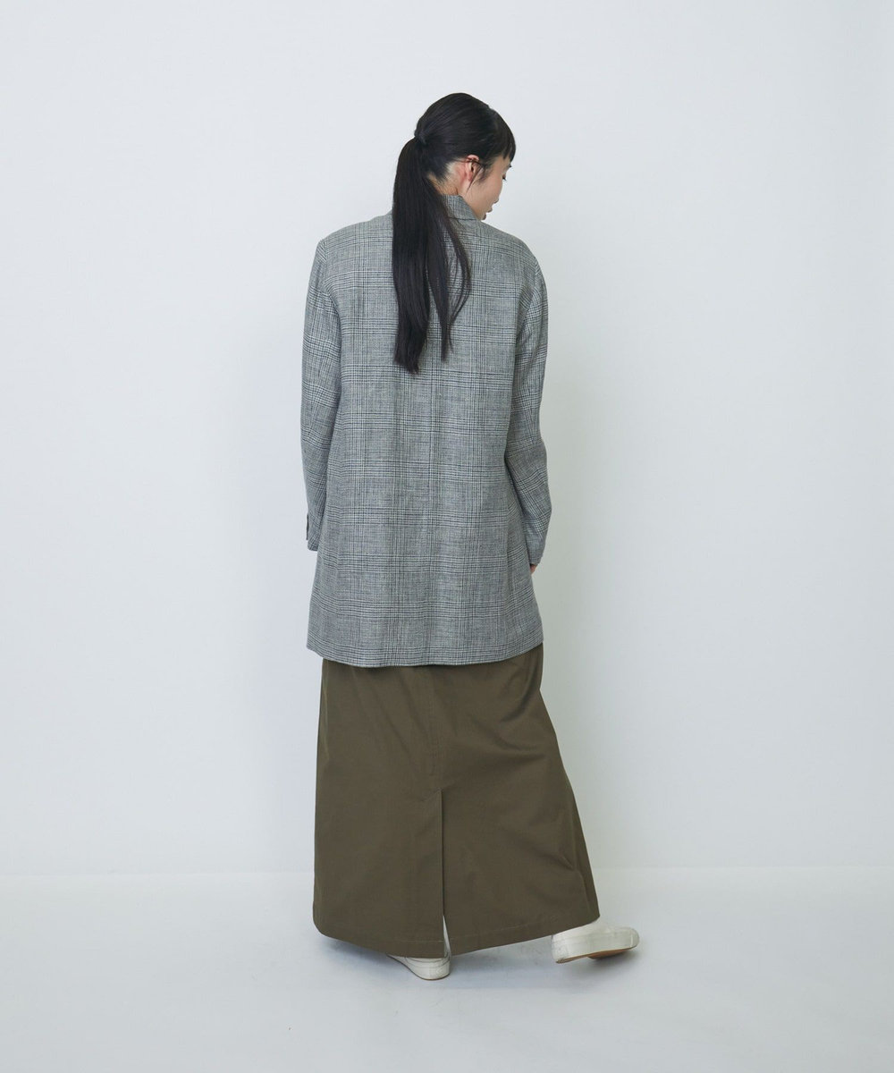 LOISIR リネンダブルブレストジャケット グレー