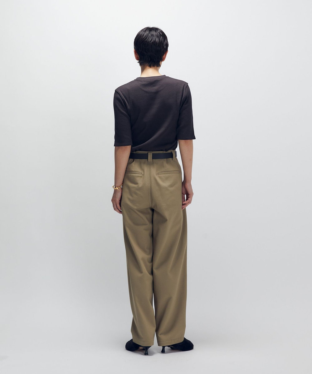 1er Arrondissement 強撚コットンカーブパンツ カーキ