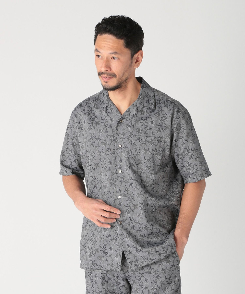 MEN'S BIGI ジャガードオープンカラーシャツ ライトグレー