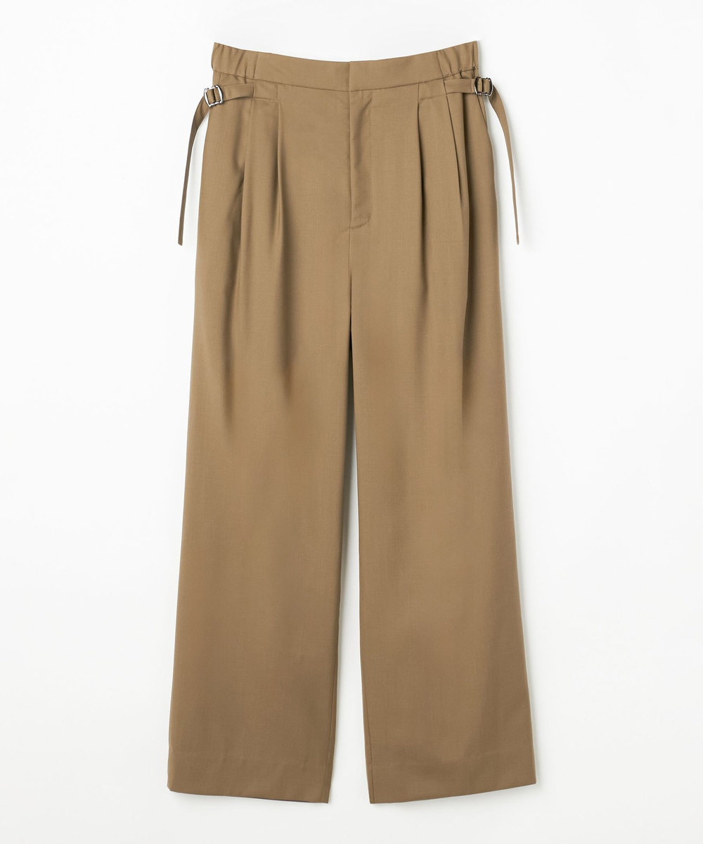 DÉPAREILLÉ WASHABLE WOOL WAIST BELT PANTS / ウォッシャブルウールウエストベルトパンツ ベージュ