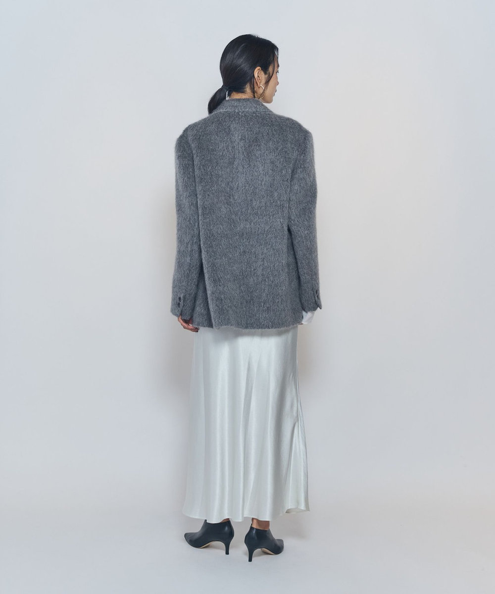 1er Arrondissement アルパカモヘア シャギーオーバージャケット グレー