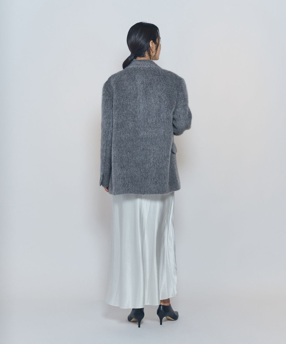 1er Arrondissement アルパカモヘア シャギーオーバージャケット グレー