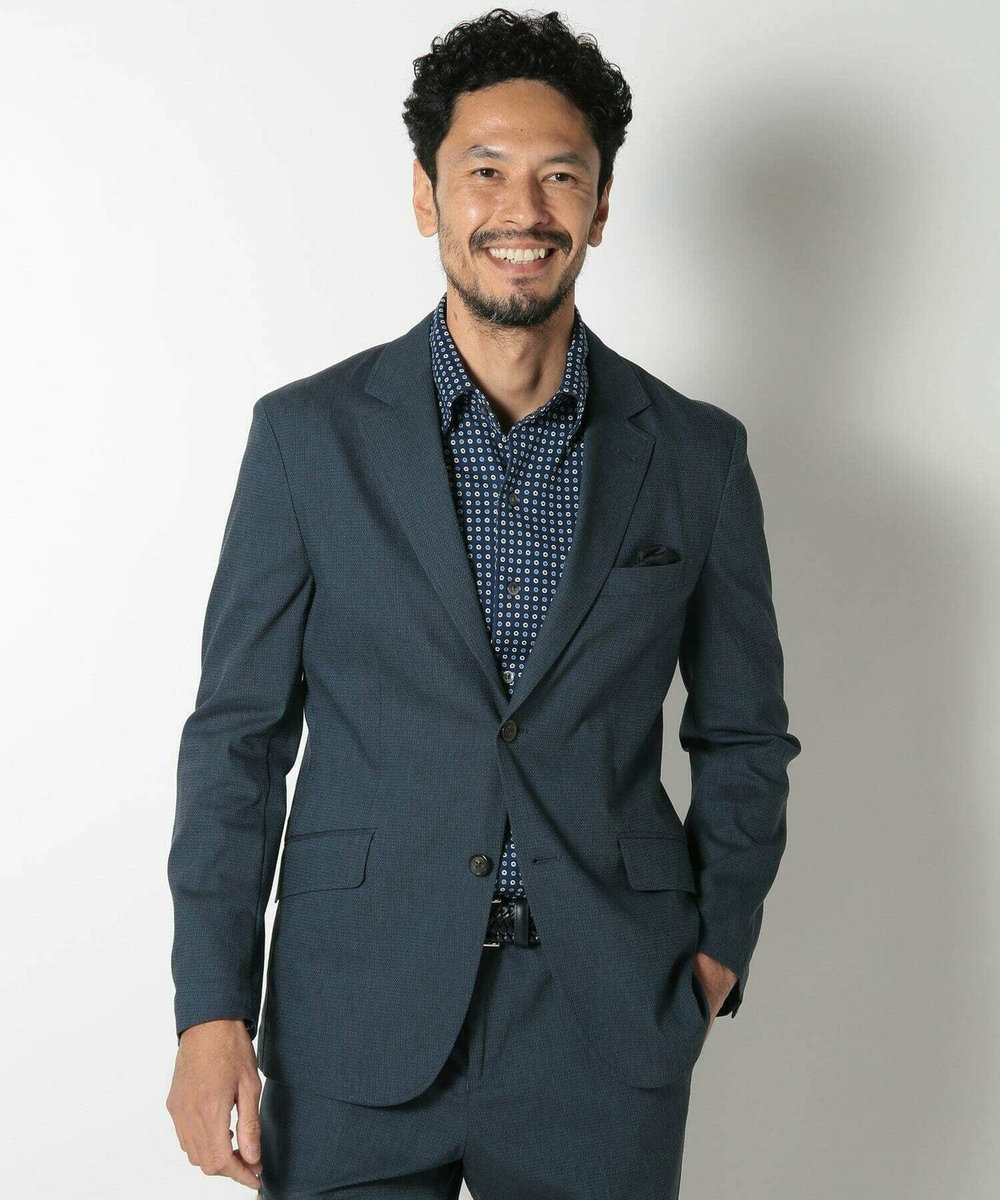 MEN'S BIGI 【DOMODOSSOLA】レザーメッシュプレーンベルト ネイビー