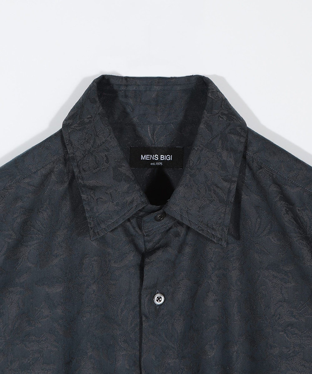 MEN'S BIGI 【LIBERTY/リバティ】フラワージャガード 長袖シャツ チャコールグレー