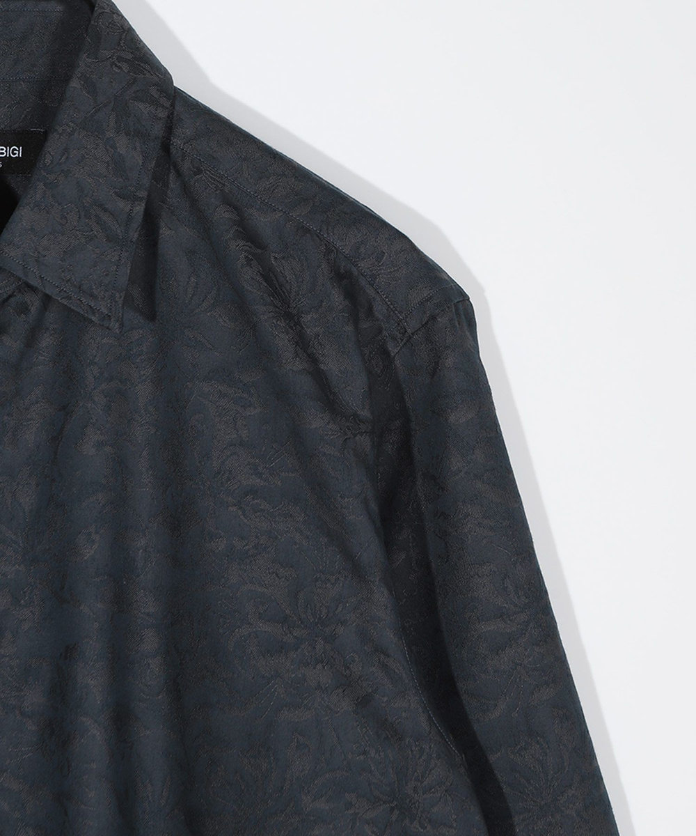 MEN'S BIGI 【LIBERTY/リバティ】フラワージャガード 長袖シャツ チャコールグレー