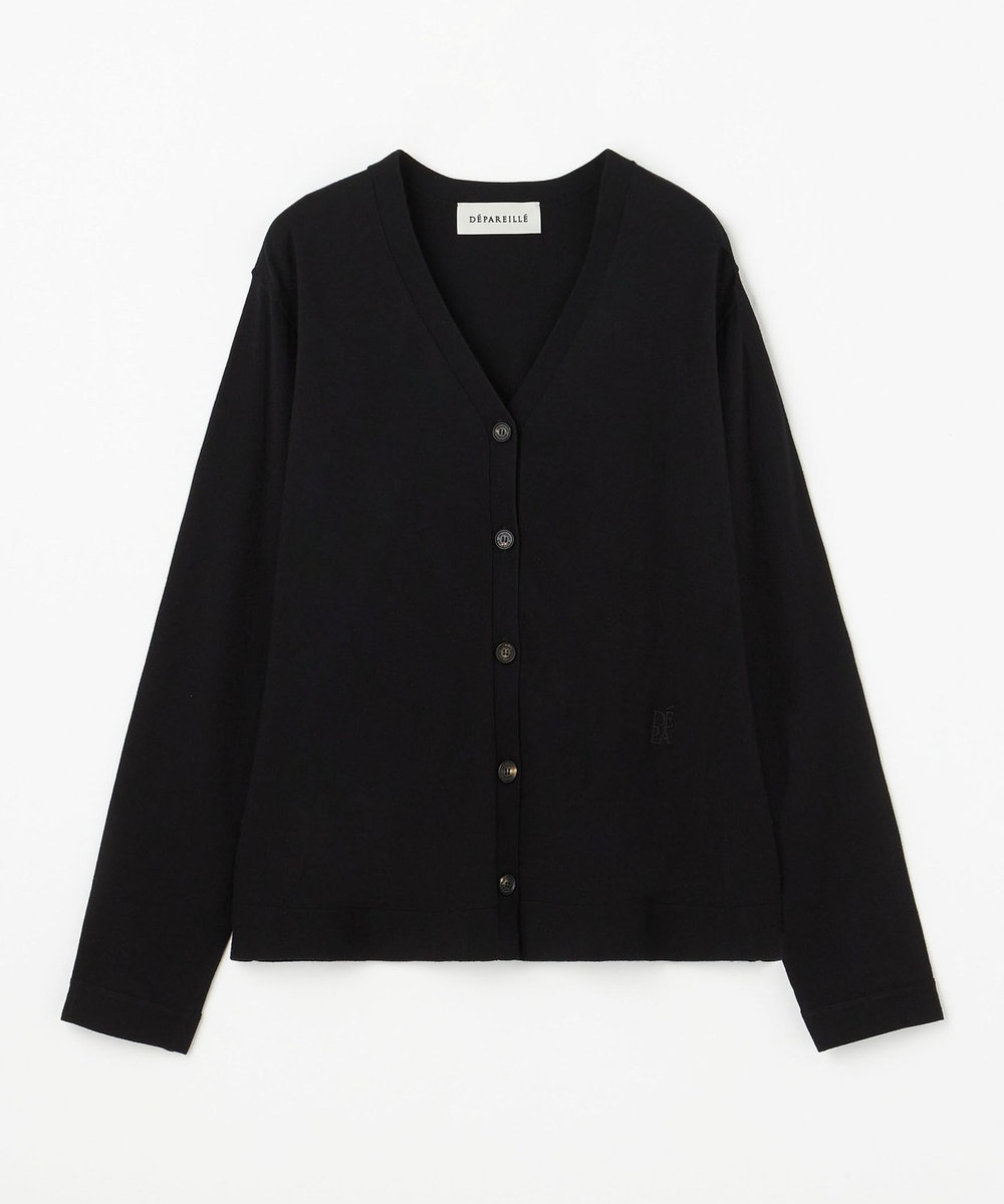 DÉPAREILLÉ WASHABLE LOGO CARDIGAN / ウォッシャブルロゴカーディガン ブラック