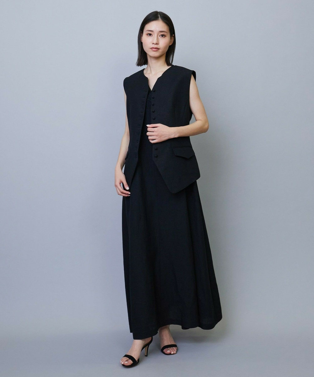 L'EQUIPE COUTURIER リネンベスト ブラック