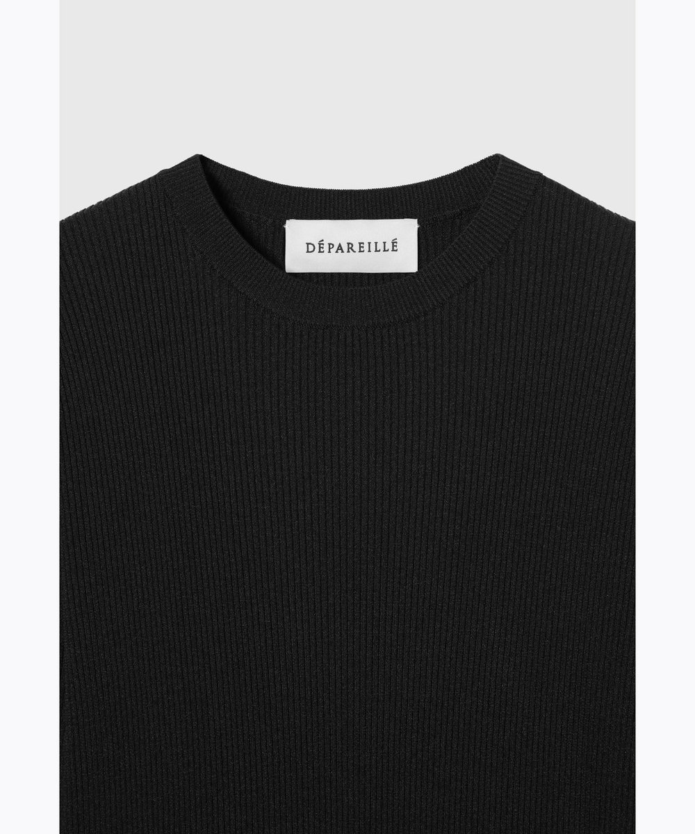 DÉPAREILLÉ POLYESTER JERSEY GATHERED DRESS / ポリエステルジャージーギャザードレス ブラック