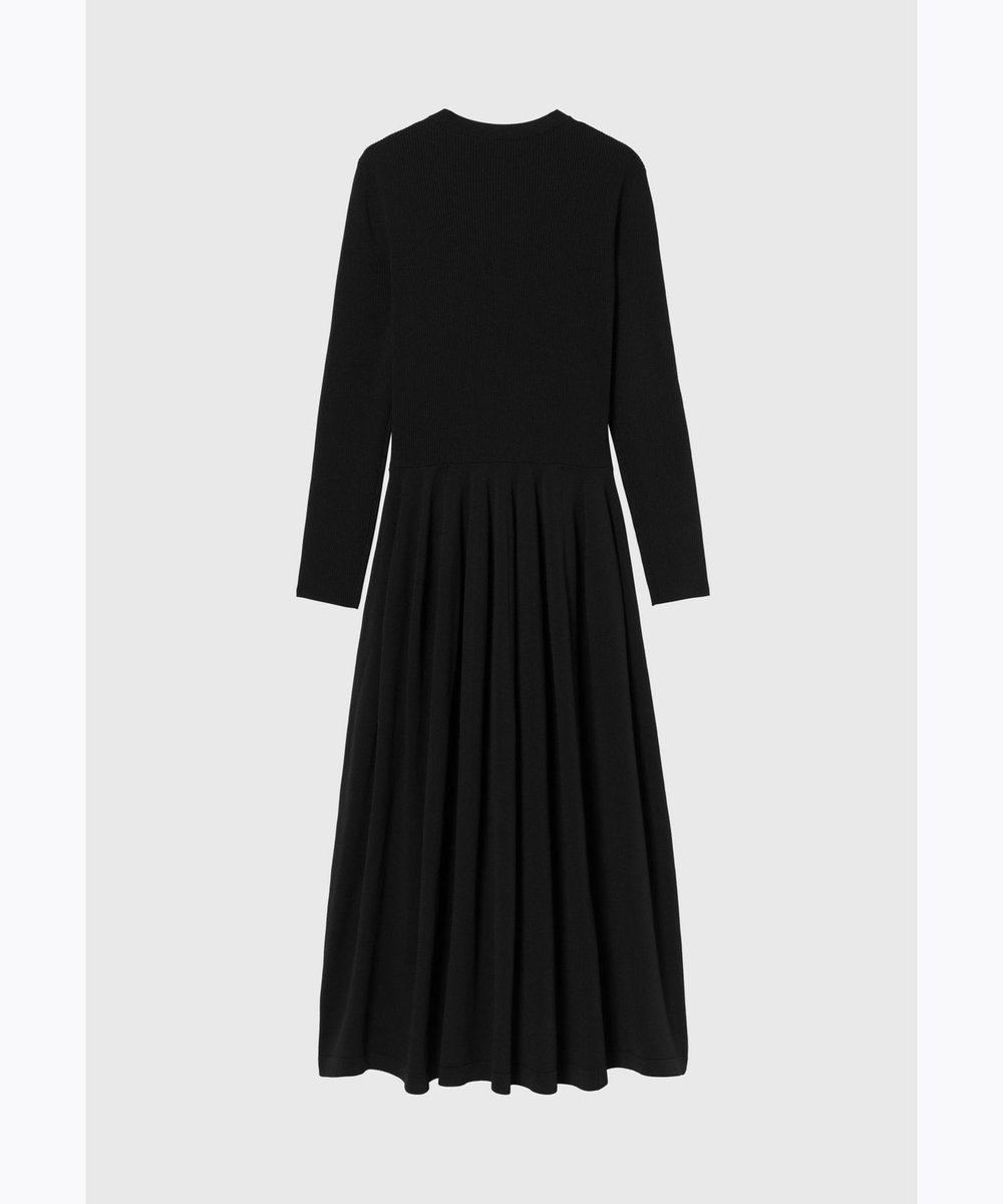 DÉPAREILLÉ POLYESTER JERSEY GATHERED DRESS / ポリエステルジャージーギャザードレス ブラック