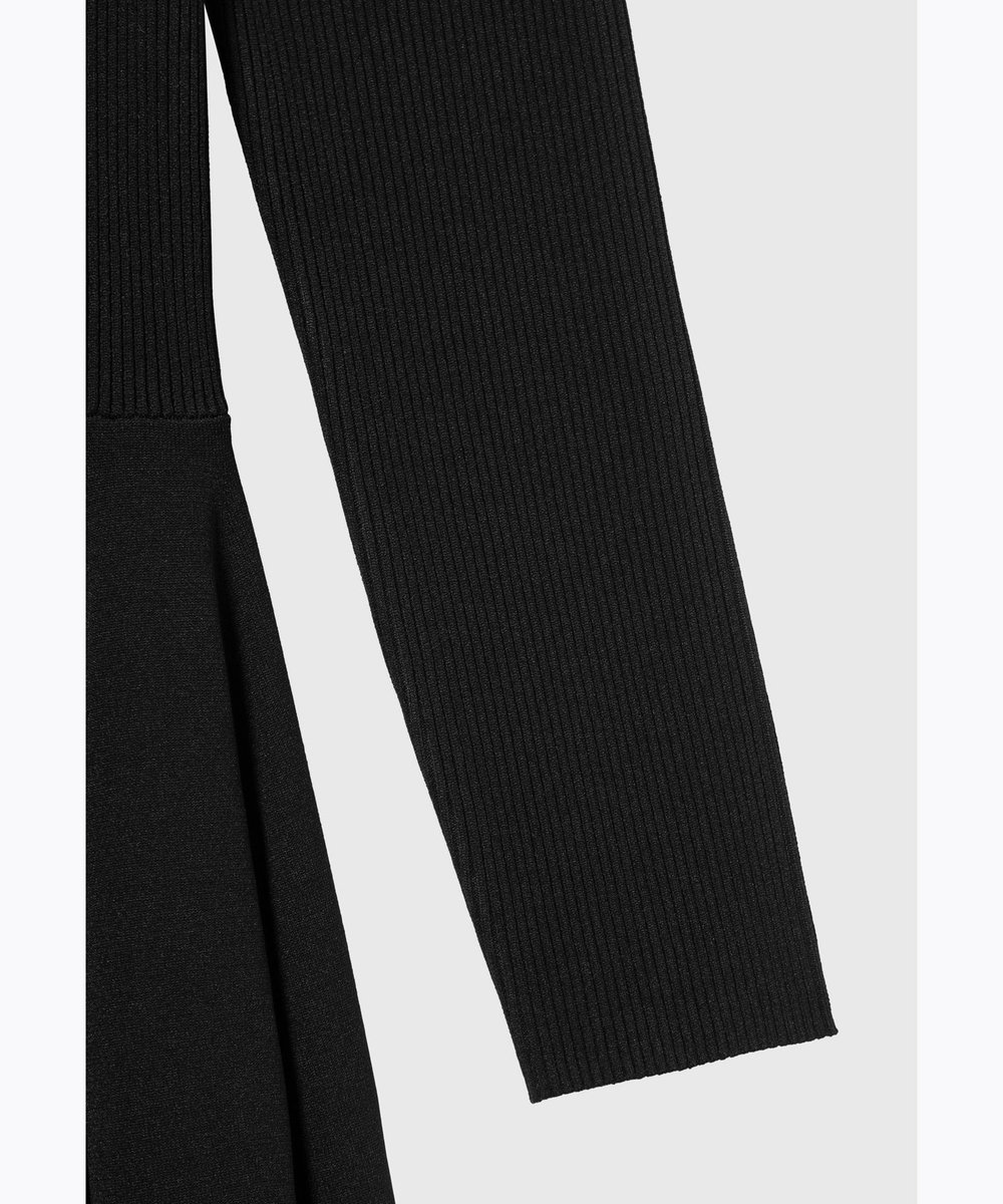 DÉPAREILLÉ POLYESTER JERSEY GATHERED DRESS / ポリエステルジャージーギャザードレス ブラック