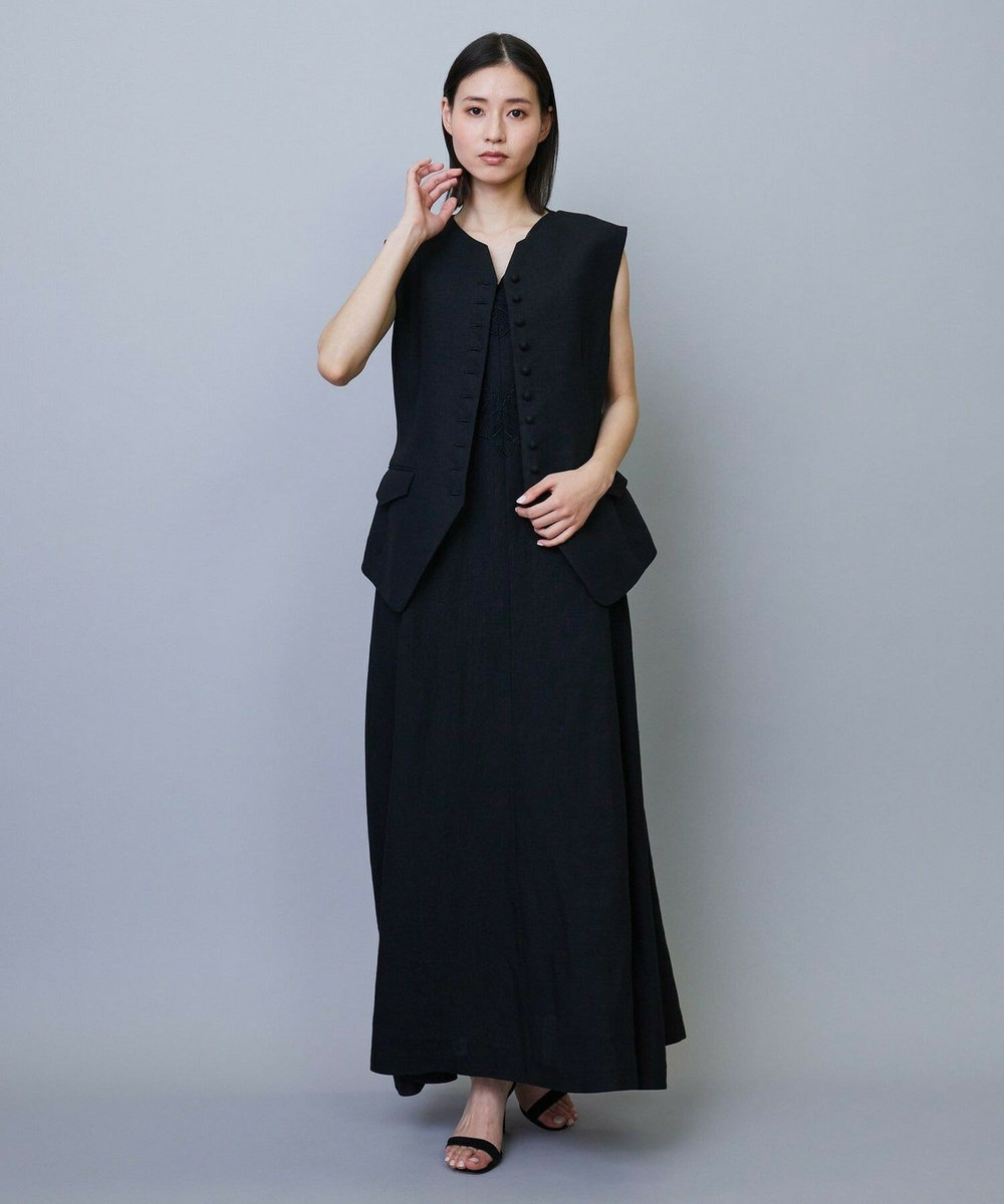 L'EQUIPE COUTURIER リネンベスト ブラック