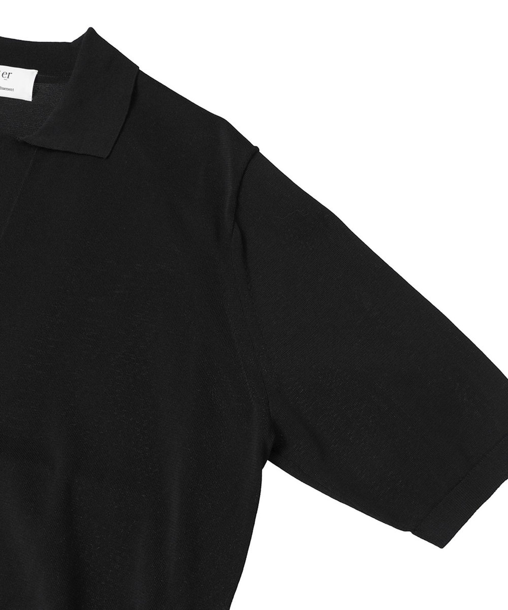 1er Arrondissement スキッパーショートスリーブニット ブラック