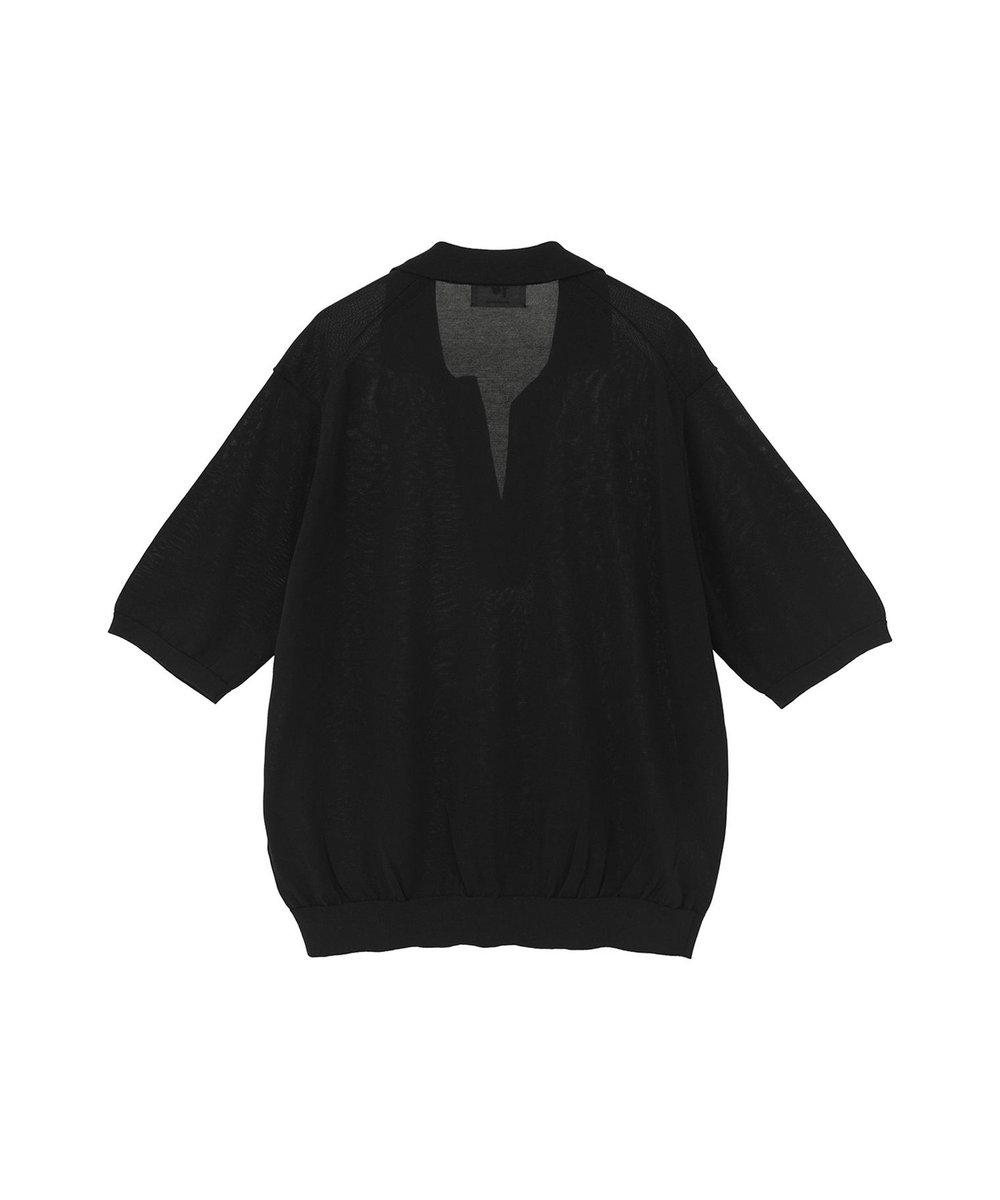 1er Arrondissement スキッパーショートスリーブニット ブラック