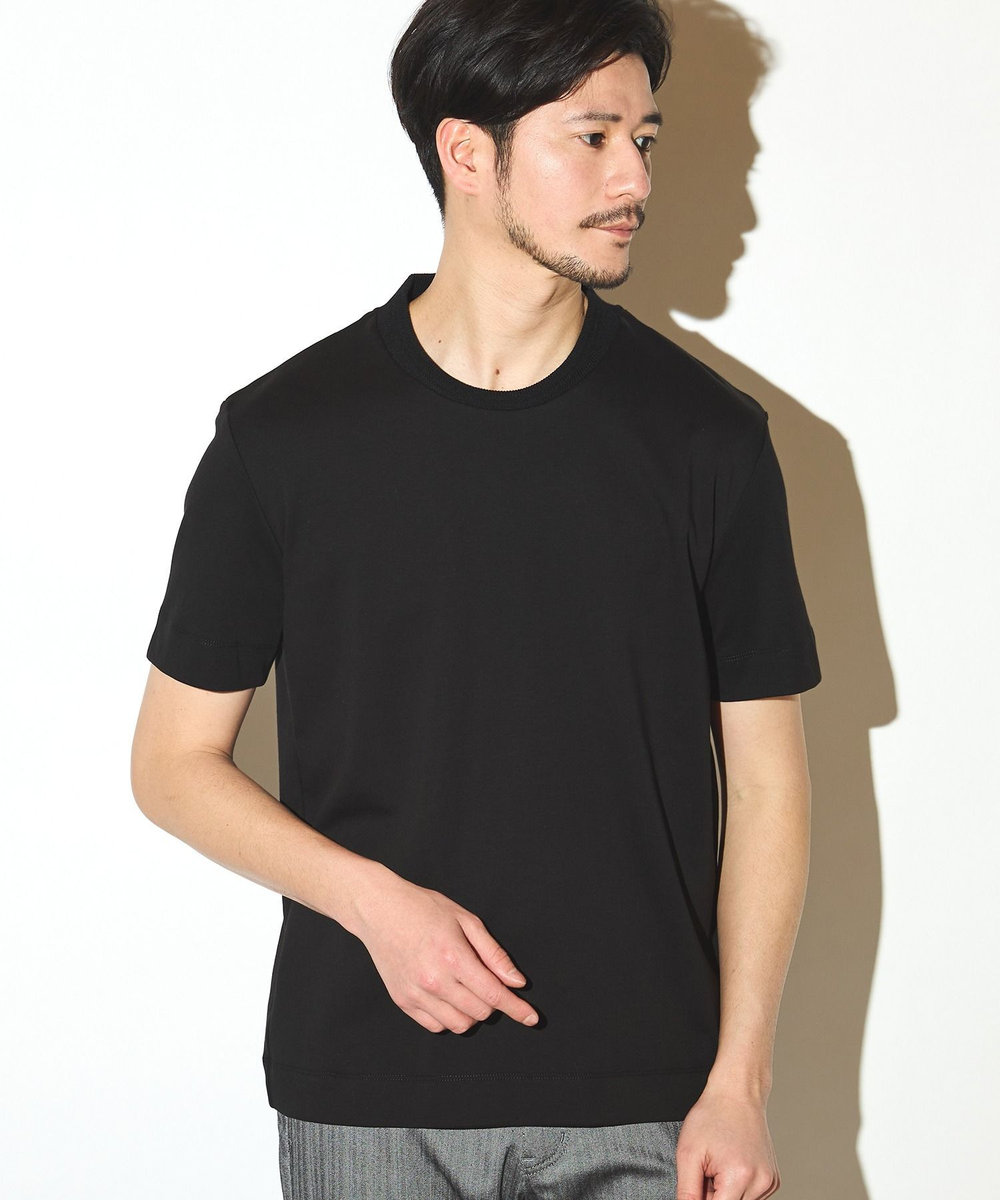 UNION STATION シルケットスムースクルーネックテーラーTシャツ ブラック