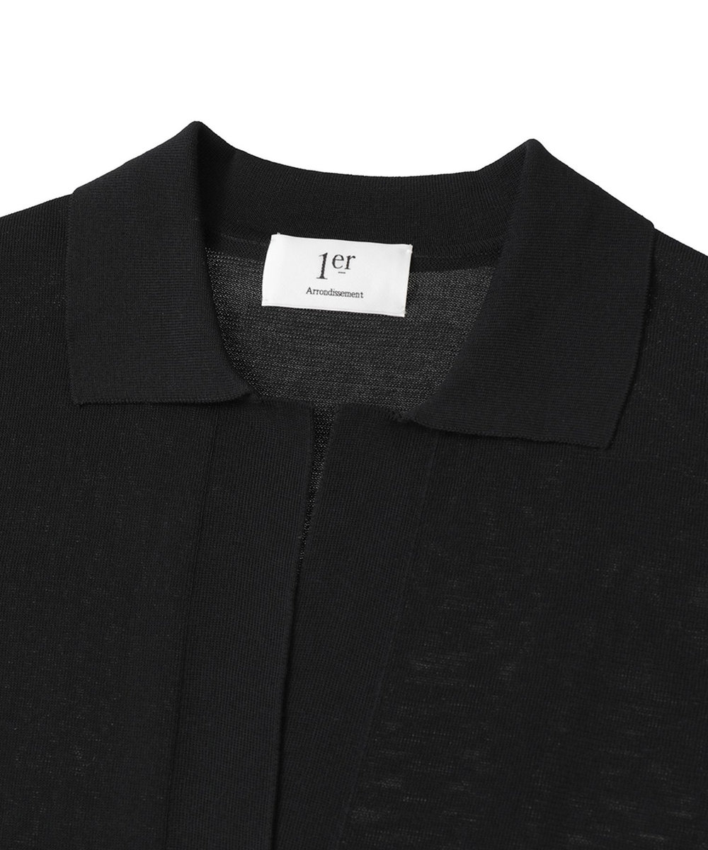 1er Arrondissement スキッパーショートスリーブニット ブラック