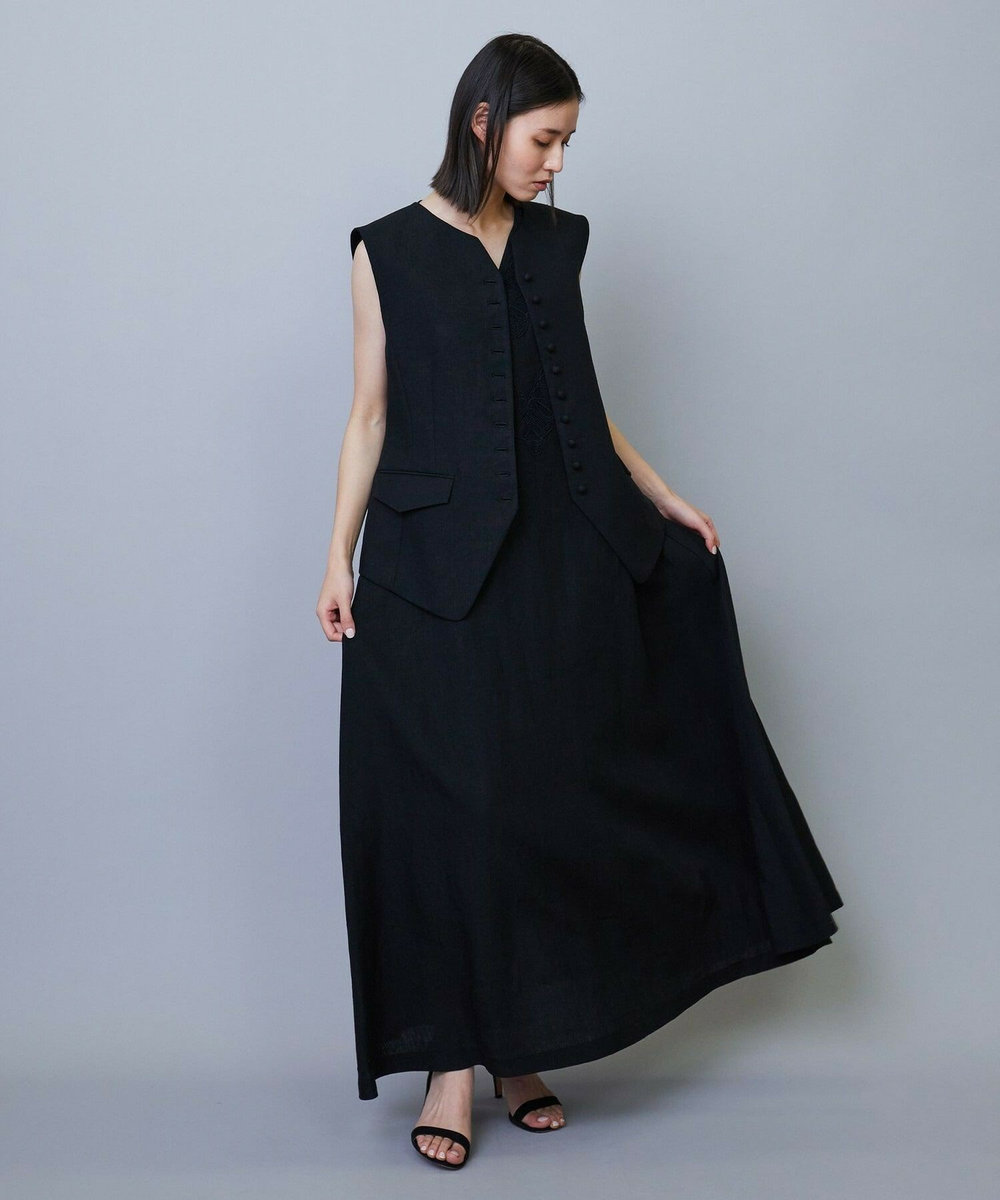 L'EQUIPE COUTURIER リネンベスト ブラック