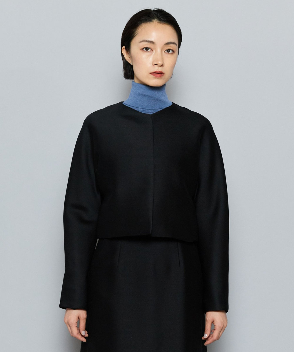 L'EQUIPE COUTURIER シルクウールツイルジャケット ブラック