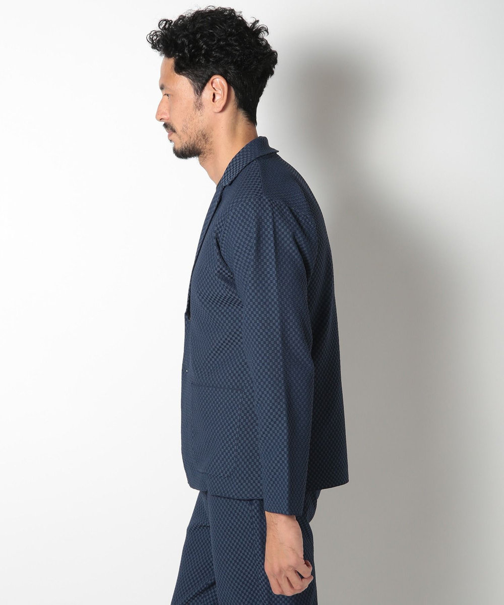MEN'S BIGI ポリエステルエアリードッツテーラードジャケット ブルー