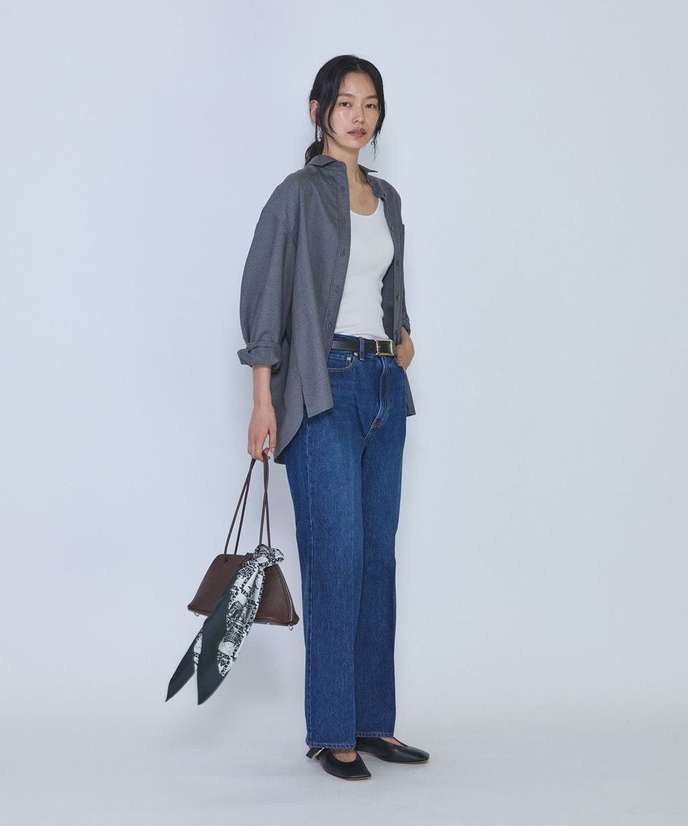 1er Arrondissement ミックスウールシャツ グレー