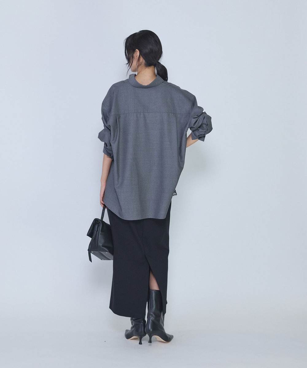 1er Arrondissement ミックスウールシャツ グレー