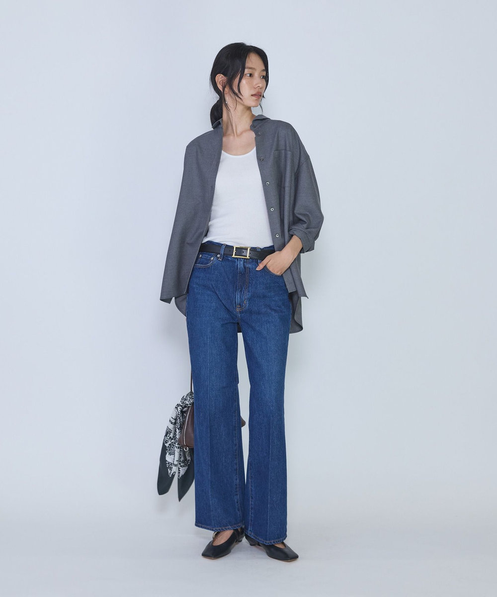 1er Arrondissement ミックスウールシャツ グレー
