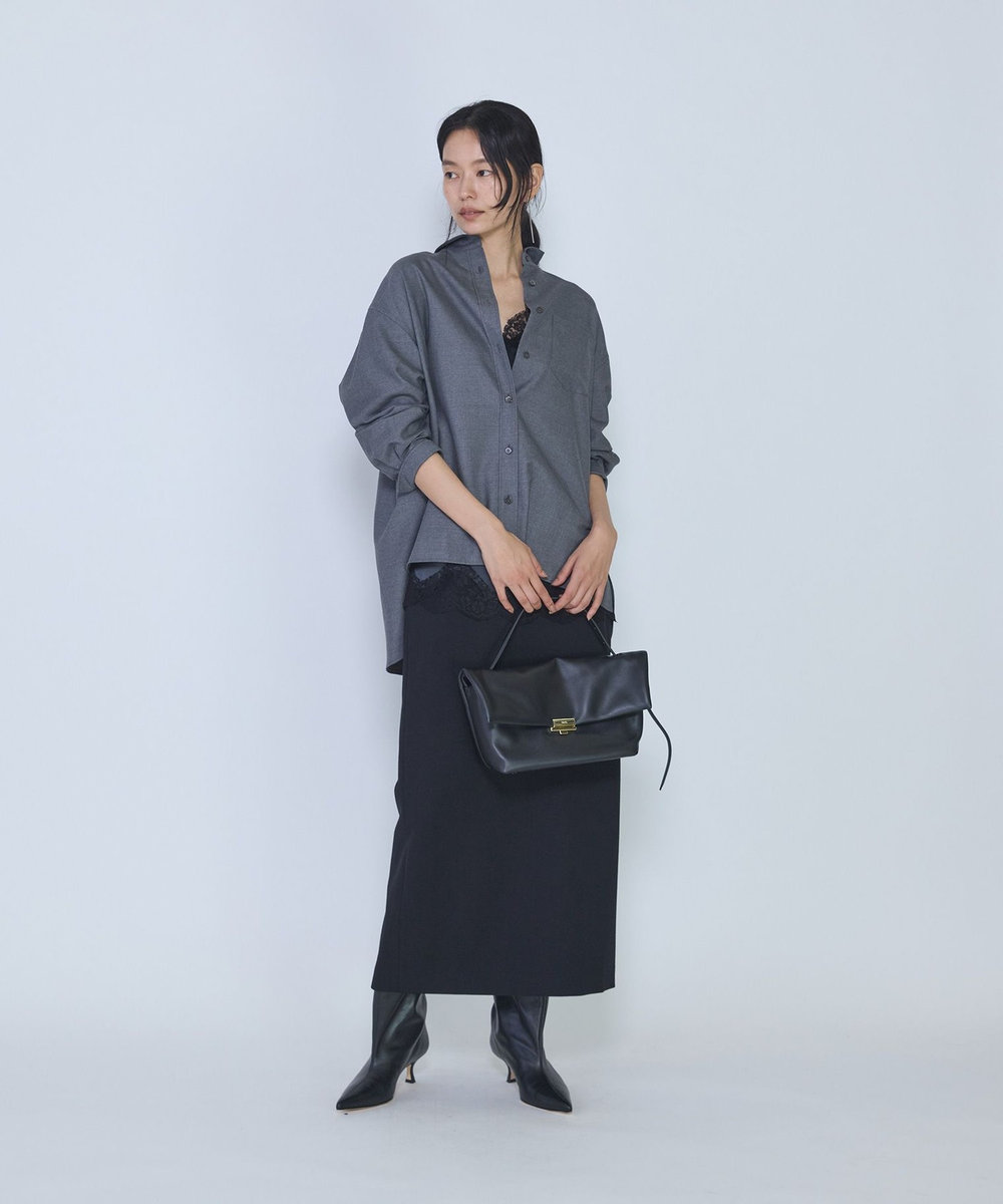 1er Arrondissement ミックスウールシャツ グレー