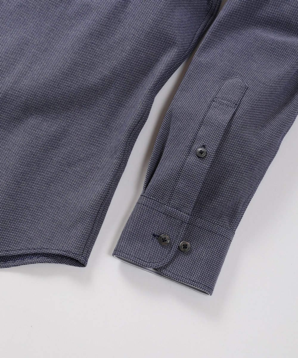 MEN'S BIGI 【ACTIVE TAILOR】コーコランコットン鹿の子ドレスシャツ ネイビー
