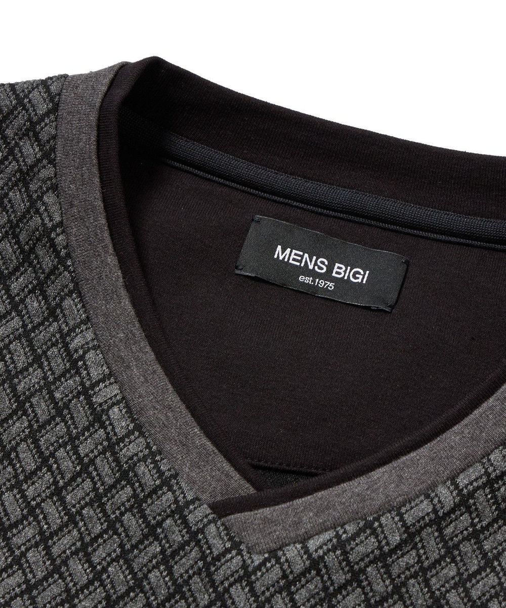 MEN'S BIGI フクレジャカードVネックカットソー グレー系その他