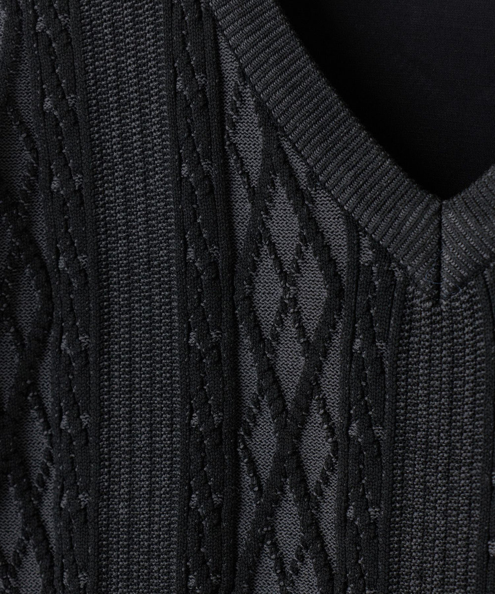 MEN'S BIGI アラン調 ニットコンビTシャツ ブラック