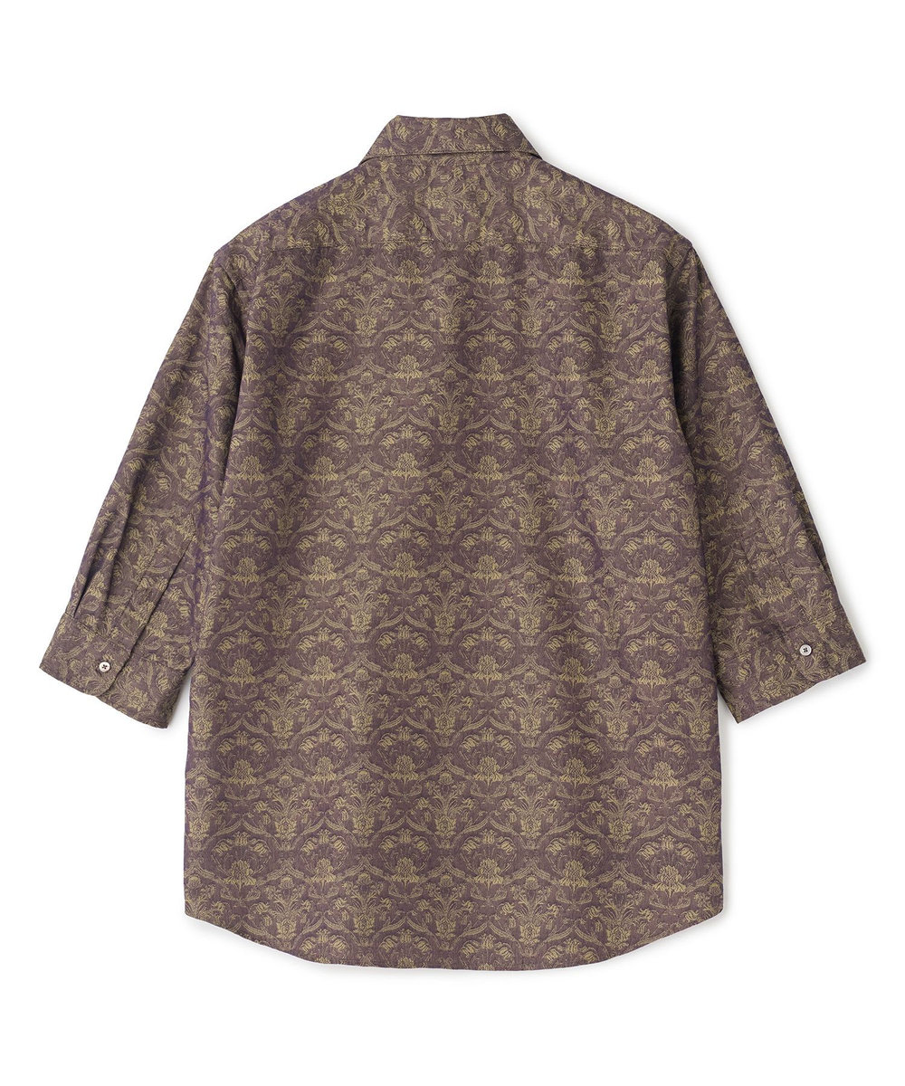 MEN'S BIGI 【LIBERTY/リバティ】フラワージャガード 七分袖シャツ ブラウン