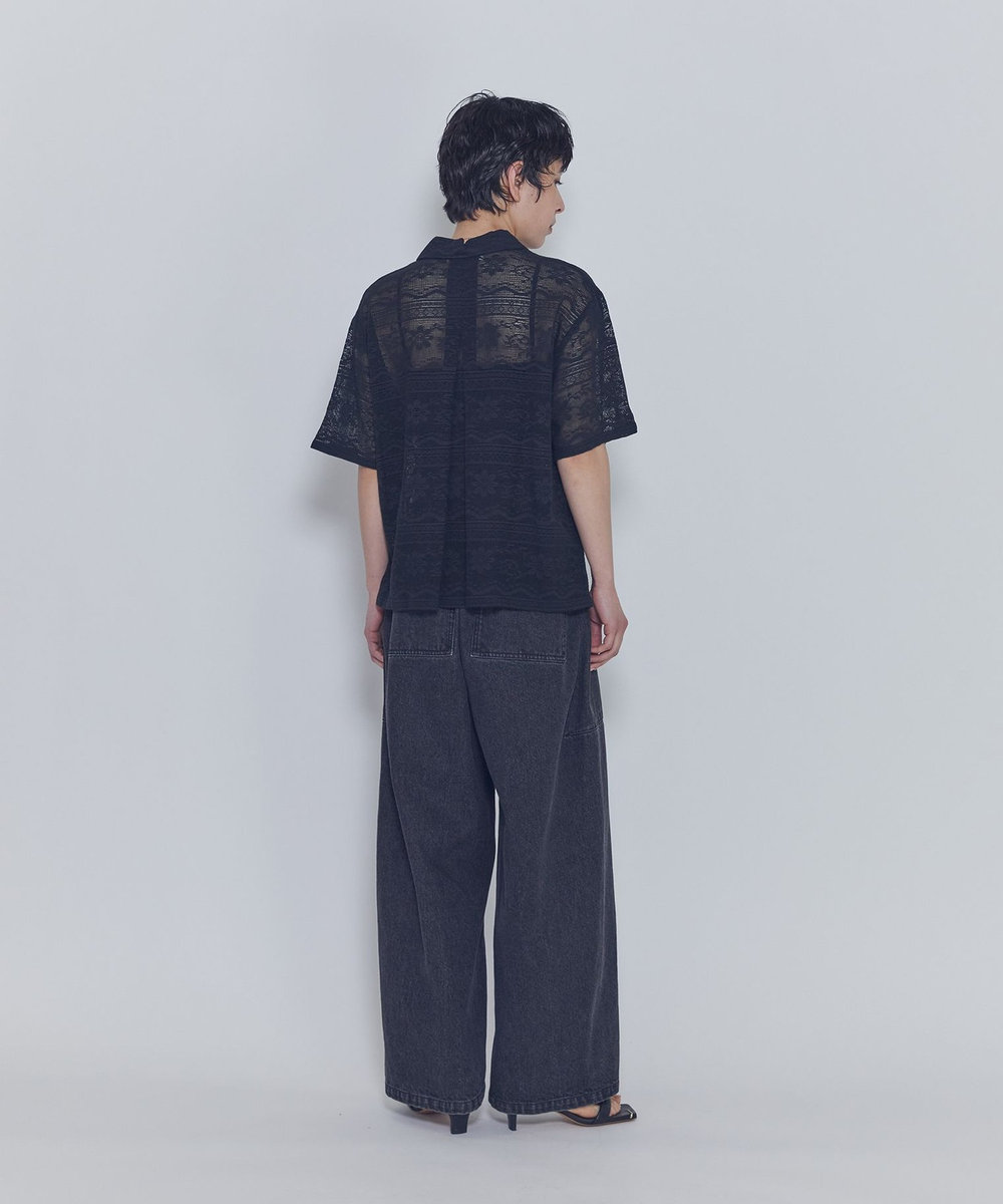 1er Arrondissement ブラックデニムカーブパンツ ブラック