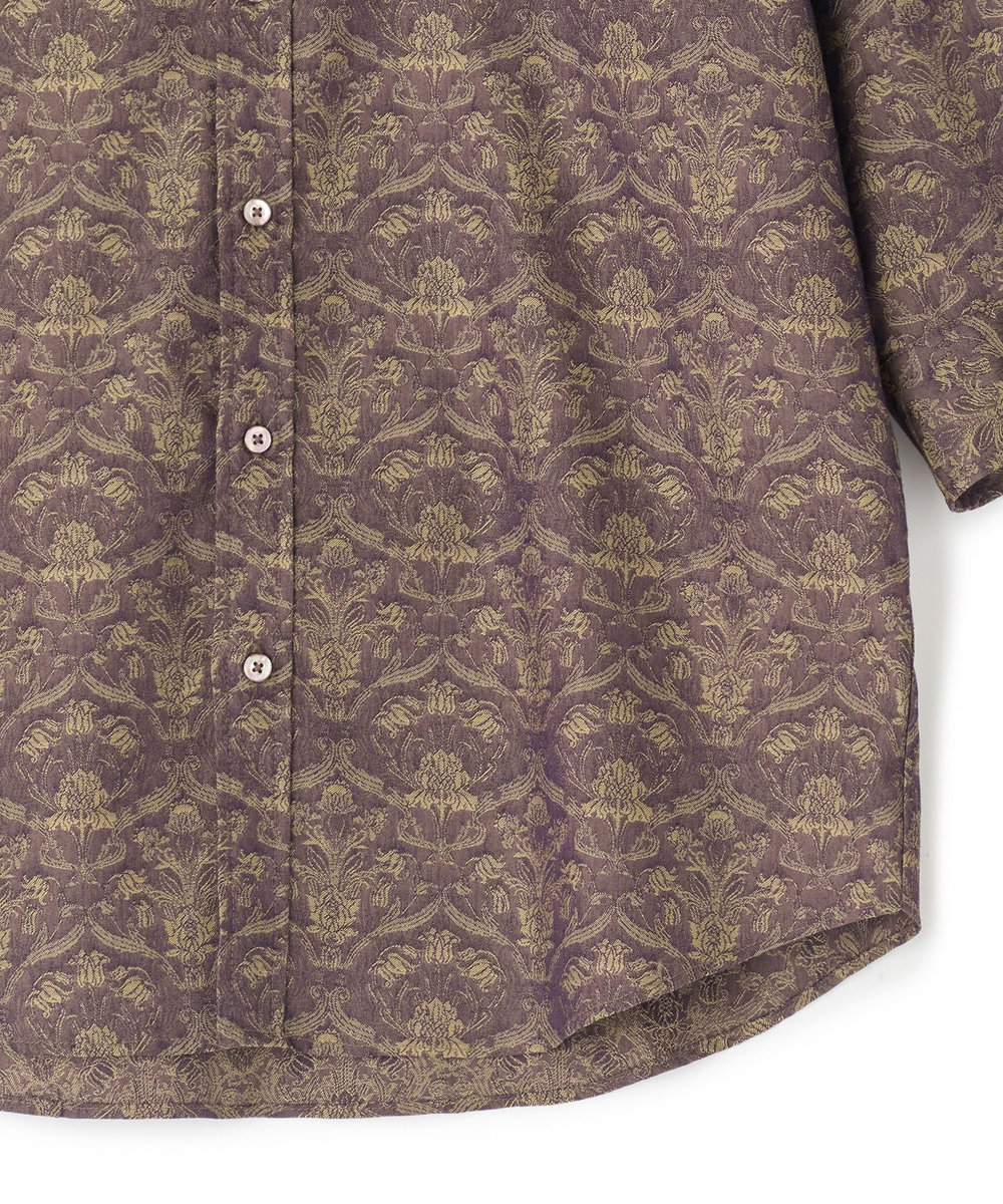 MEN'S BIGI 【LIBERTY/リバティ】フラワージャガード 七分袖シャツ ブラウン