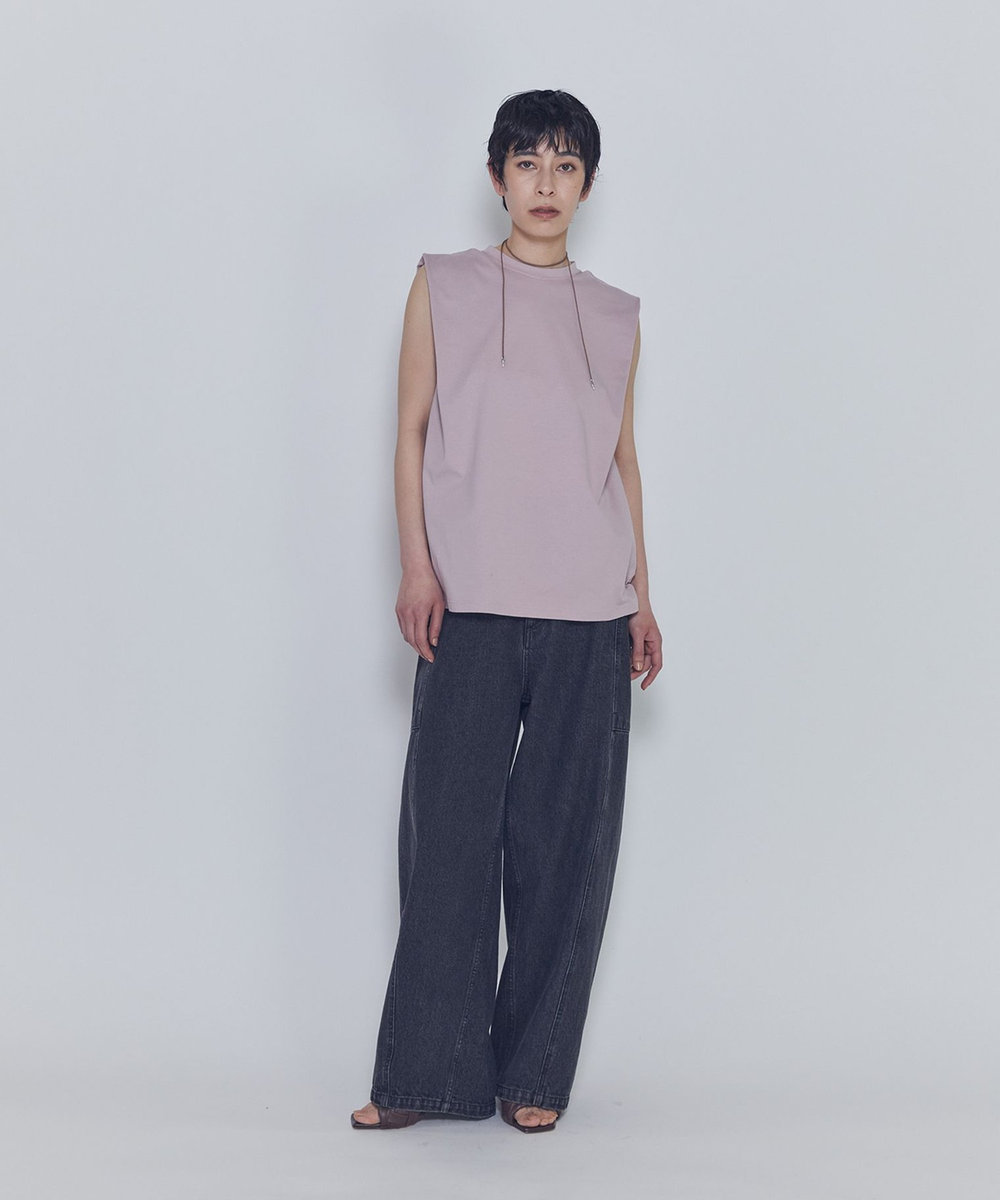 1er Arrondissement ブラックデニムカーブパンツ ブラック