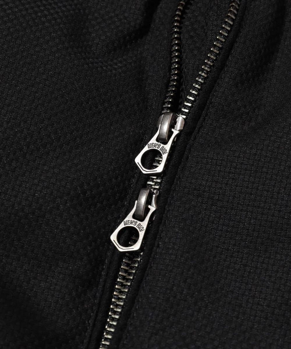 MEN'S BIGI マイクロブロックチェックボリュームネックダウン ブラック系その他