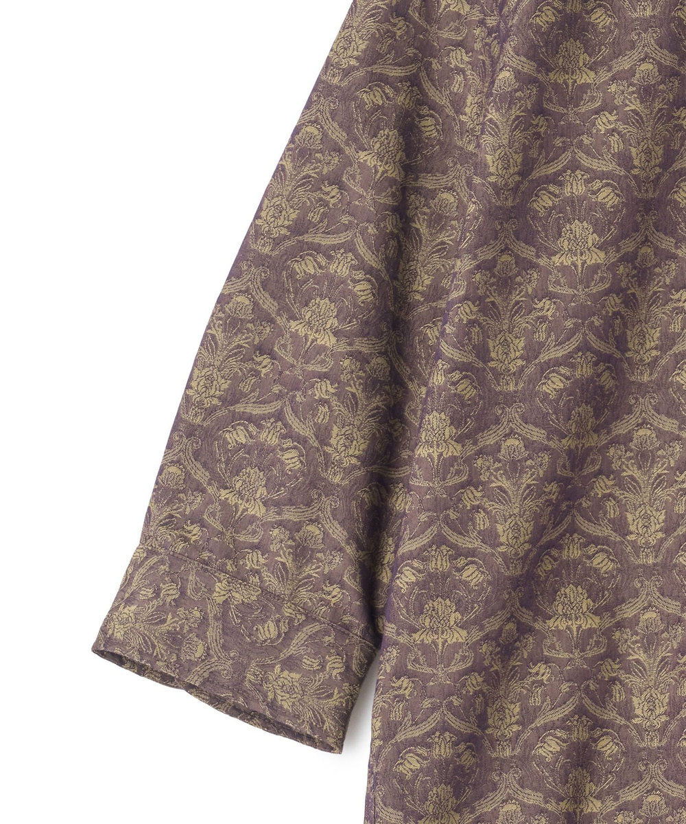 MEN'S BIGI 【LIBERTY/リバティ】フラワージャガード 七分袖シャツ ブラウン