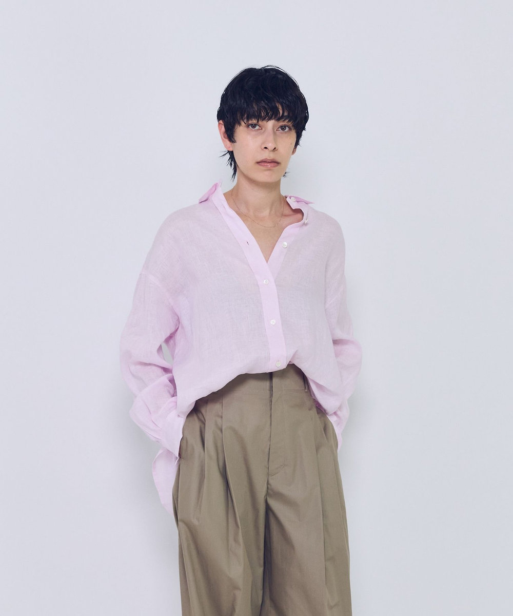 1er Arrondissement 60リネンシャツ ピンク