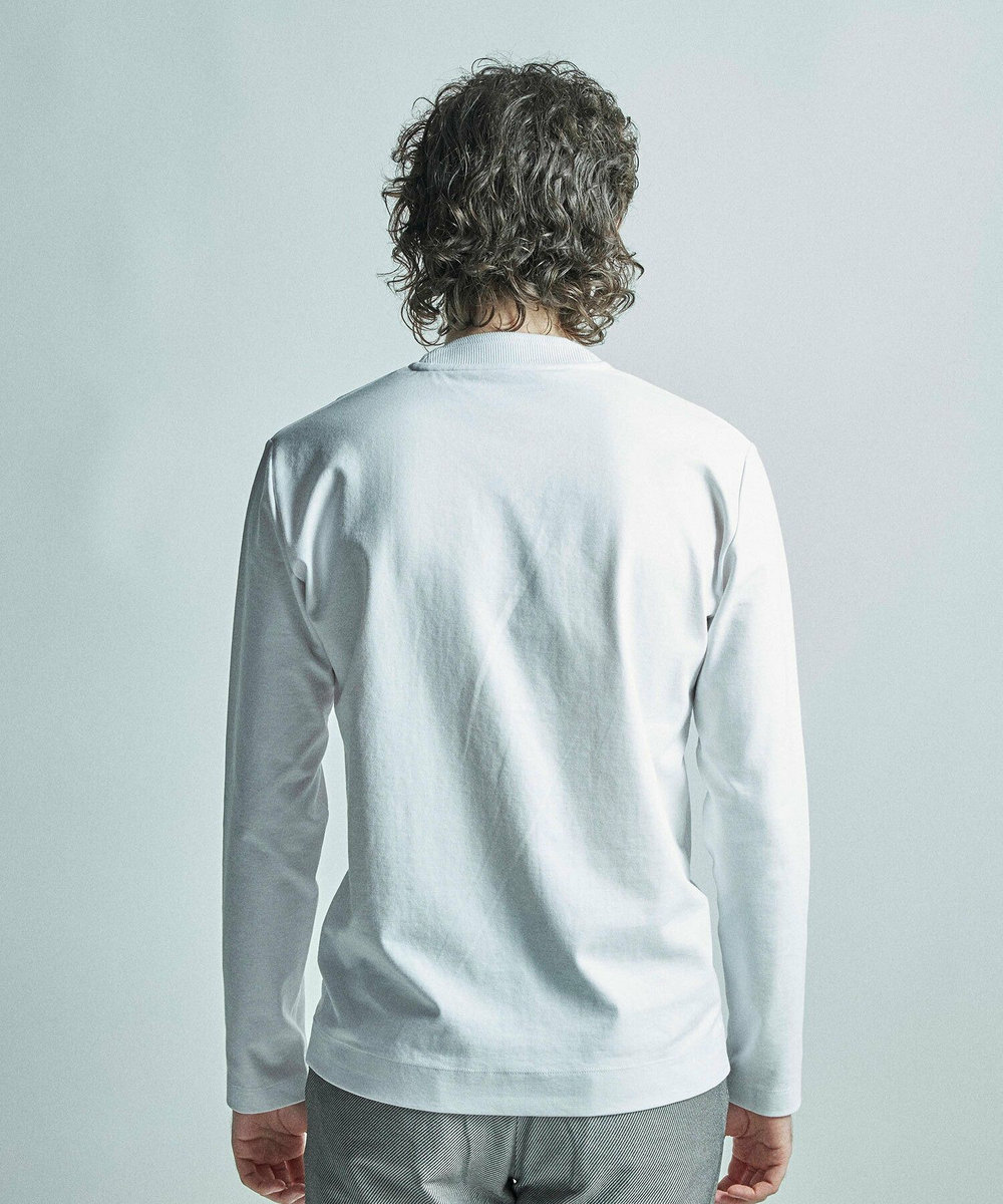 MEN'S BIGI 【ACTIVE TAILOR/アクティブテイラー】シルケットスムースクルーネック長袖Tシャツ ホワイト