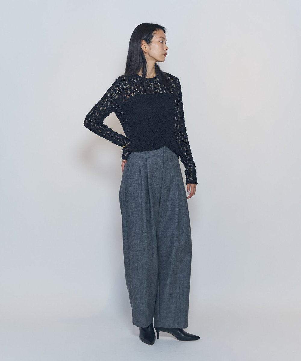 1er Arrondissement カーブテーパードパンツ チャコールグレー