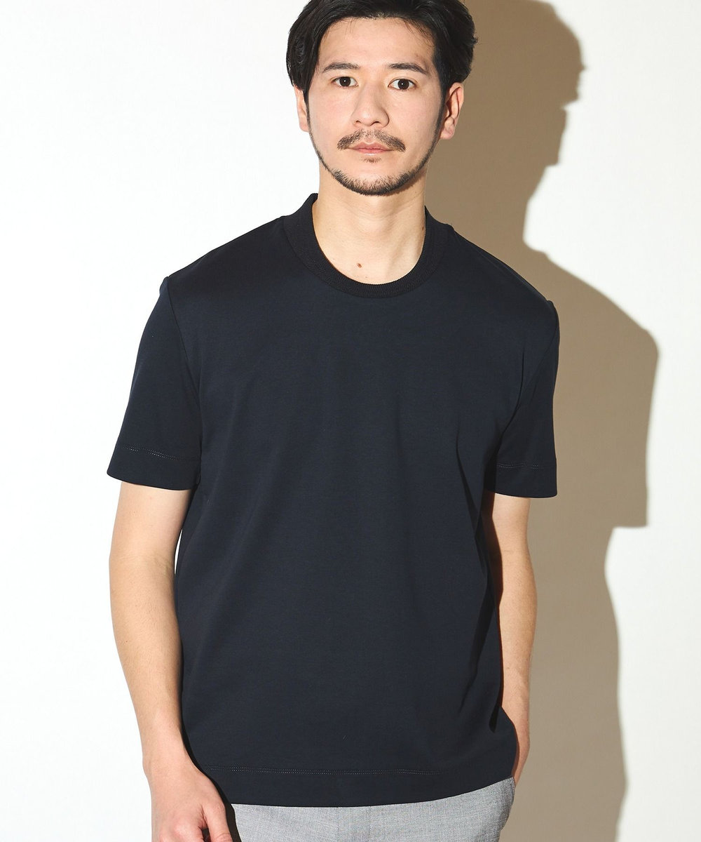 UNION STATION シルケットスムースクルーネックテーラーTシャツ ネイビー