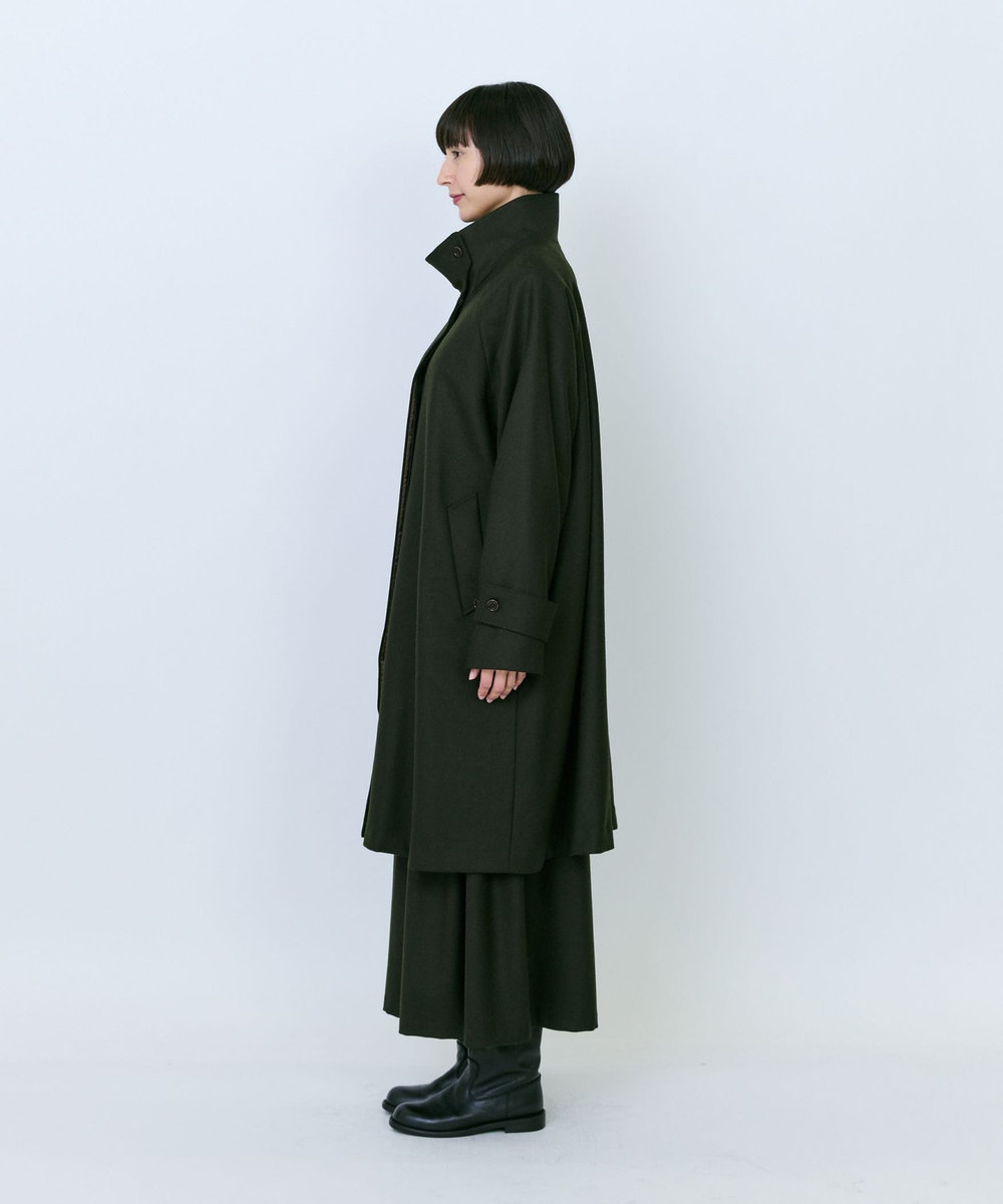 LOISIR ウールAラインコート カーキ