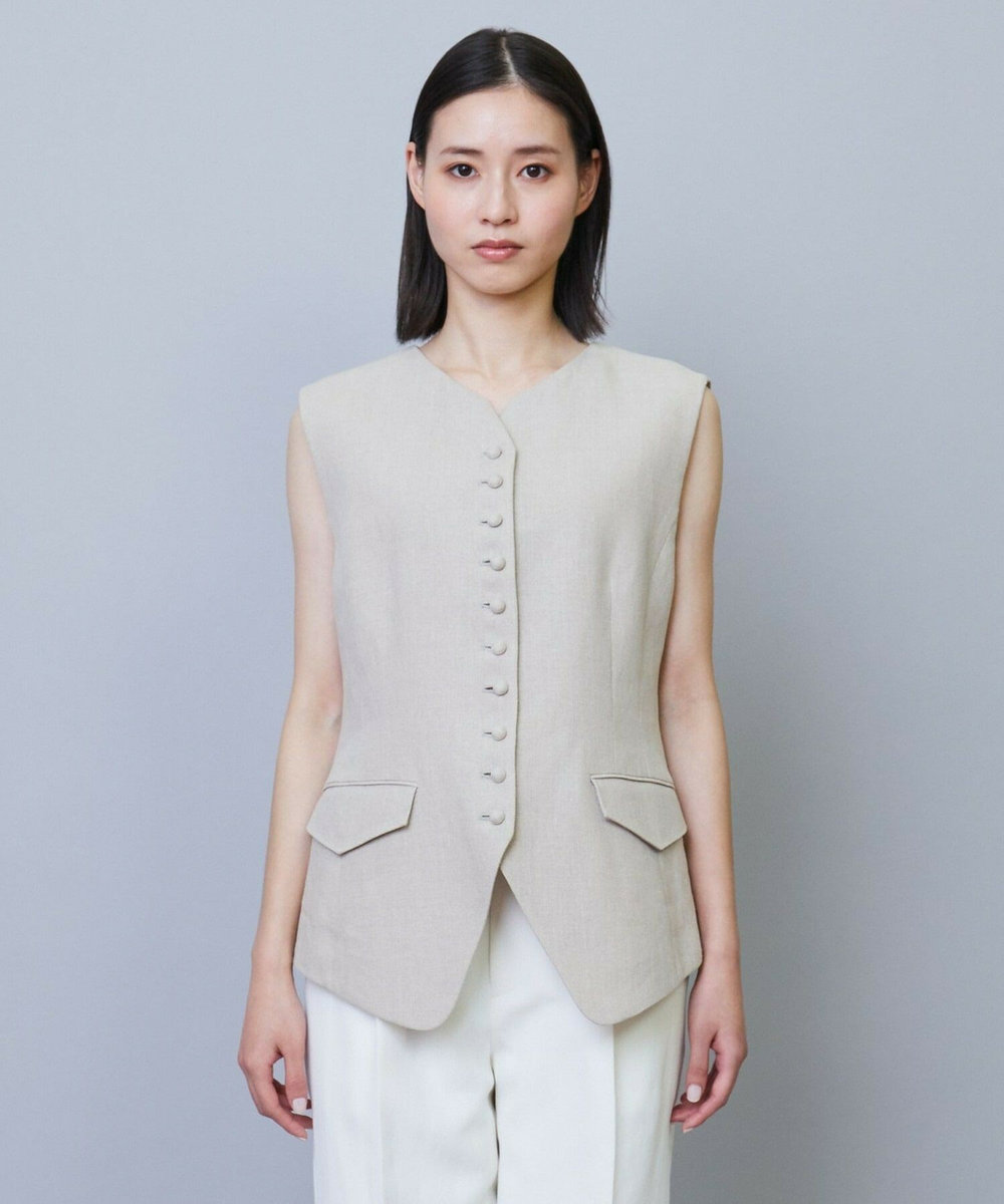 L'EQUIPE COUTURIER リネンベスト ベージュ