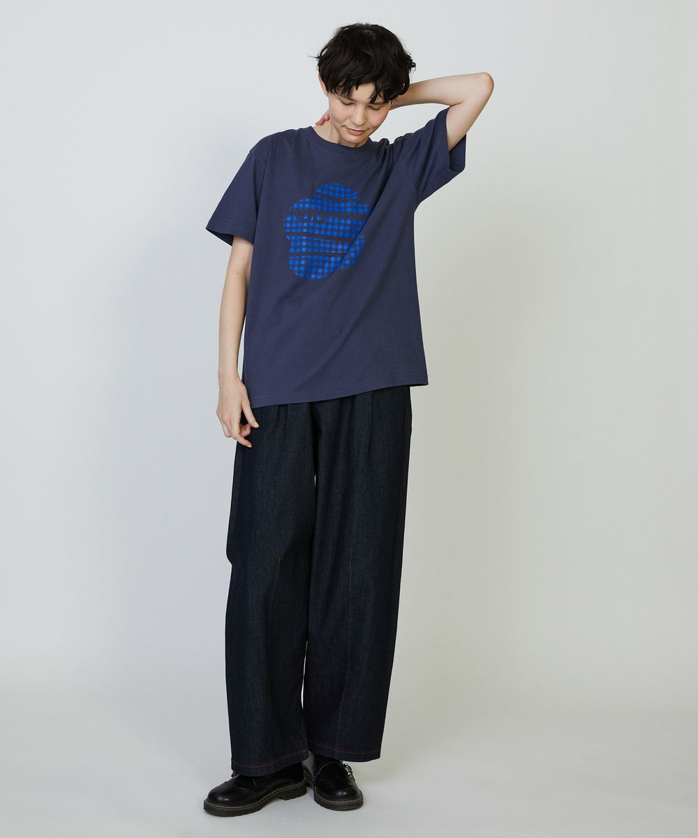 FRAPBOIS ギンガムパーキー Tシャツ ネイビー