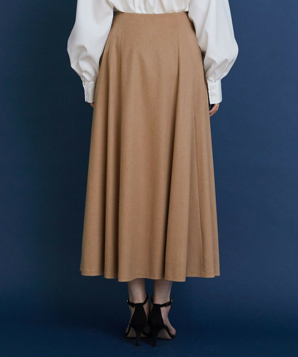L'EQUIPE COUTURIER ピュアキャメルフレアスカート キャメル
