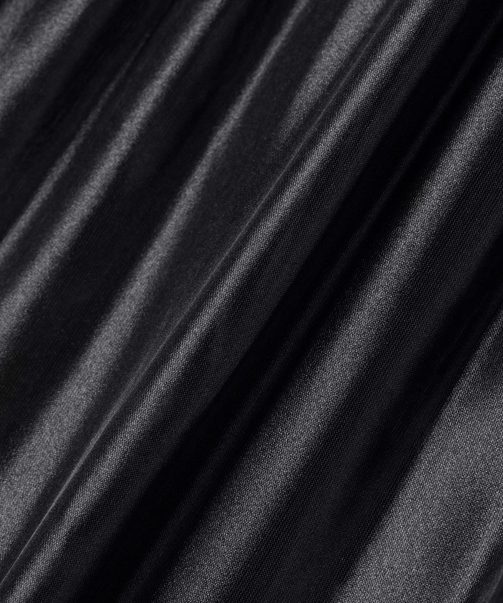 DÉPAREILLÉ SILK POLYESTER TIERED PLEATS SKIRT / シルクポリエステルティアードプリーツスカート ネイビー