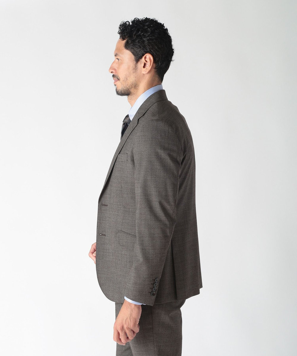 MEN'S BIGI ウールメランジ千鳥格子スーツ＜セットアップ＞ ブラウン