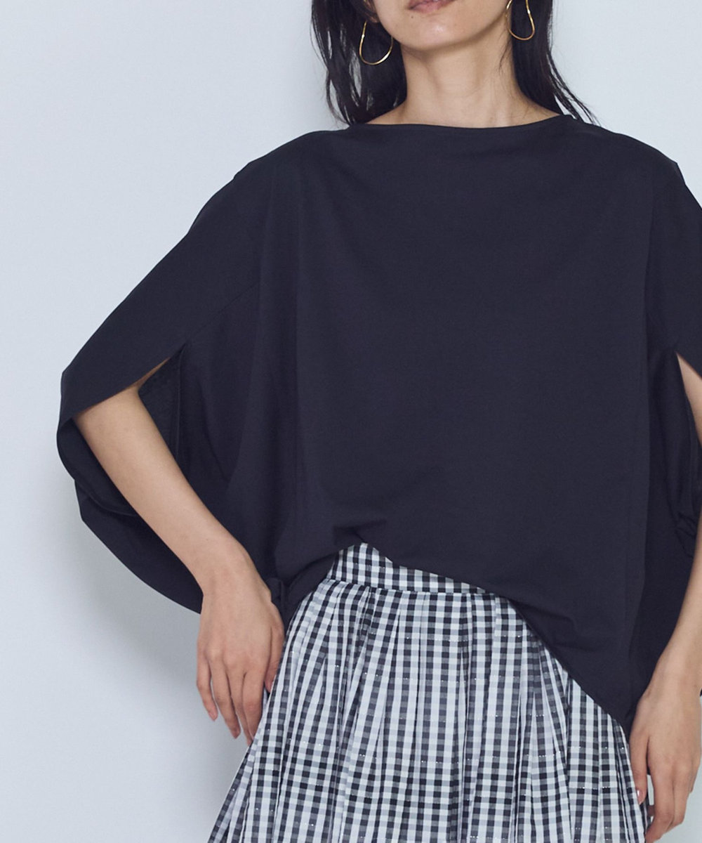1er Arrondissement クリアー天竺フォルムTシャツ ブラック