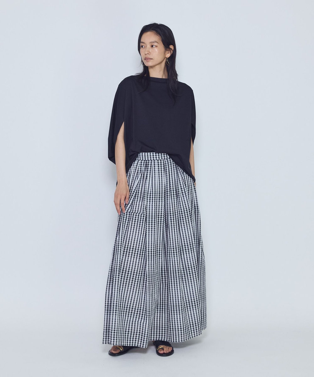1er Arrondissement クリアー天竺フォルムTシャツ ブラック